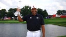 Jhonattan Vegas had a once-in-a-lifetime moment during the final round of the 3M Open when his tee shot landed in a cop's arms