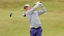 Pro golfer Justin Thomas hits hybrid at 2024 Open Championship