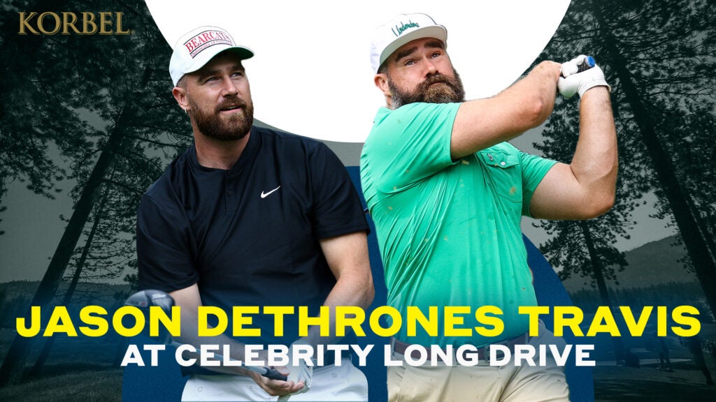 Jason Kelce outslugs Travis as new king of the long drive