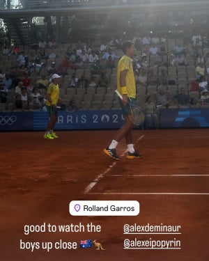 Min Woo Lee watching tennis at the Olympics