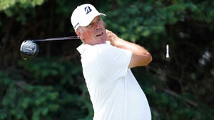 Matt Kuchar watches a drive during the third round of the 3M Open on Saturday in Blaine, Minn.