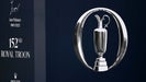 A 2024 Open Championship logo of the Claret Jug at Royal Troon