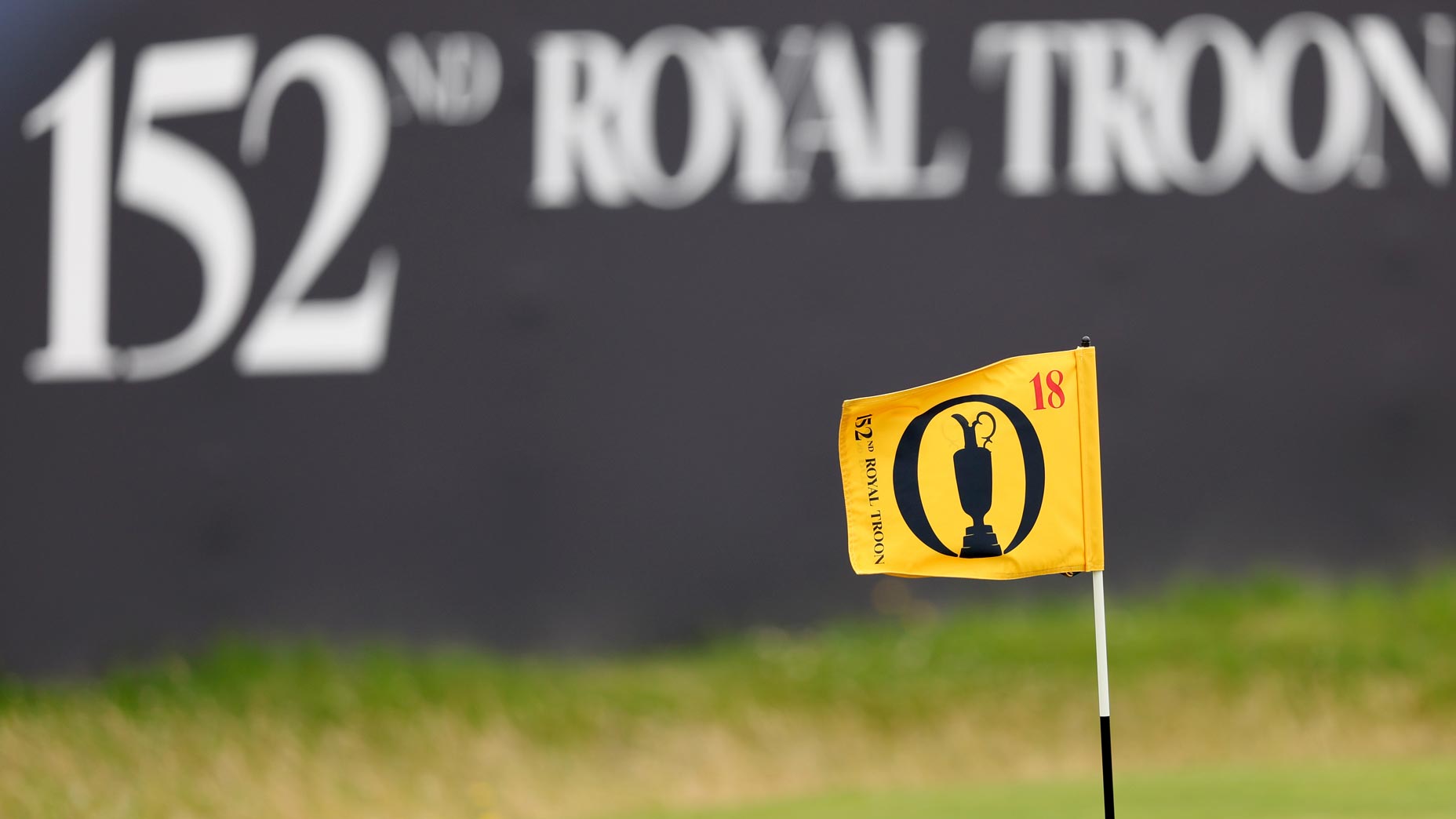 Yellow flag for the Open at Royal Troon during the 2024 Open Championship