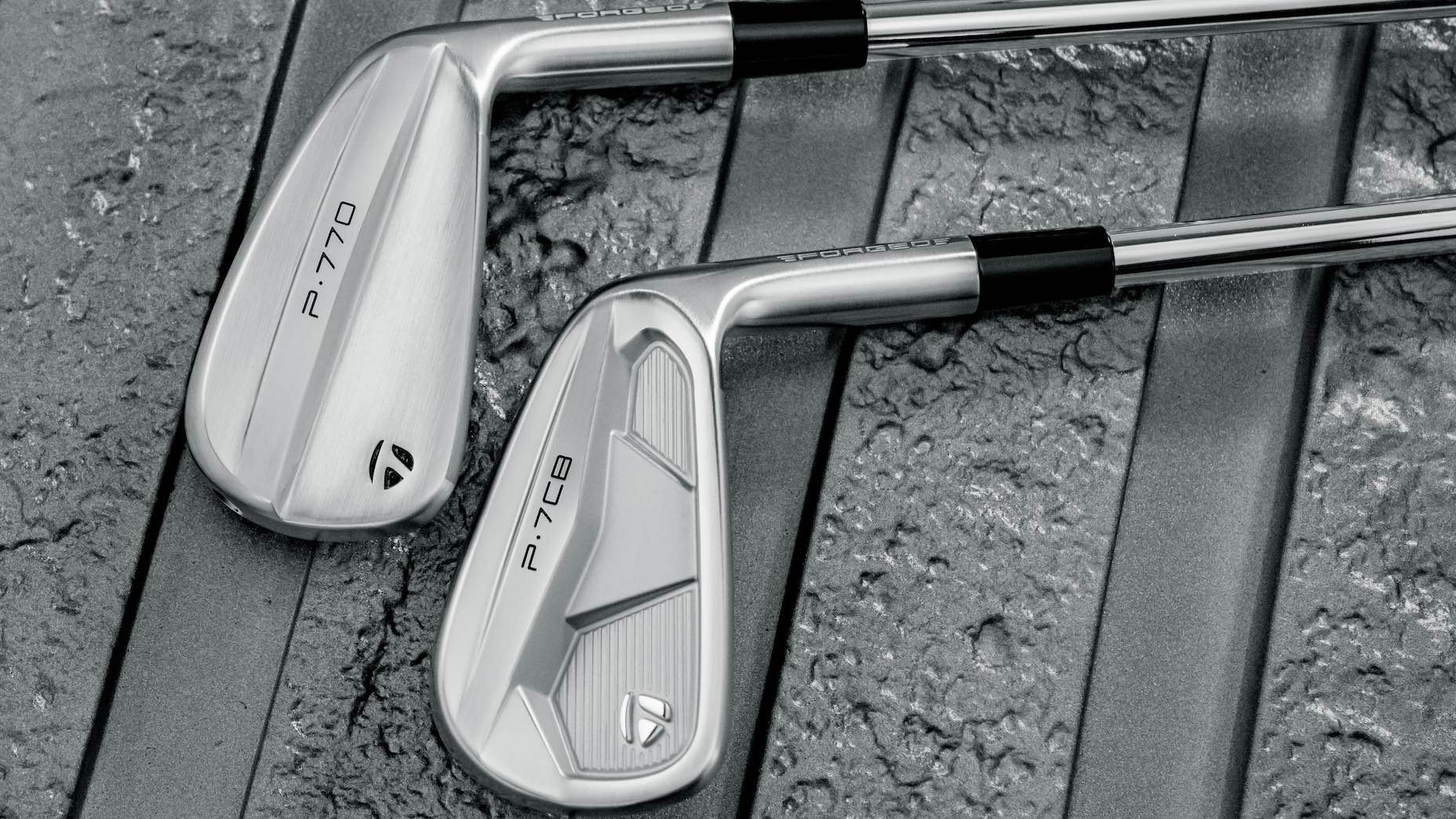 Taylormade p-series irons p7cb p770 on wet wood deck