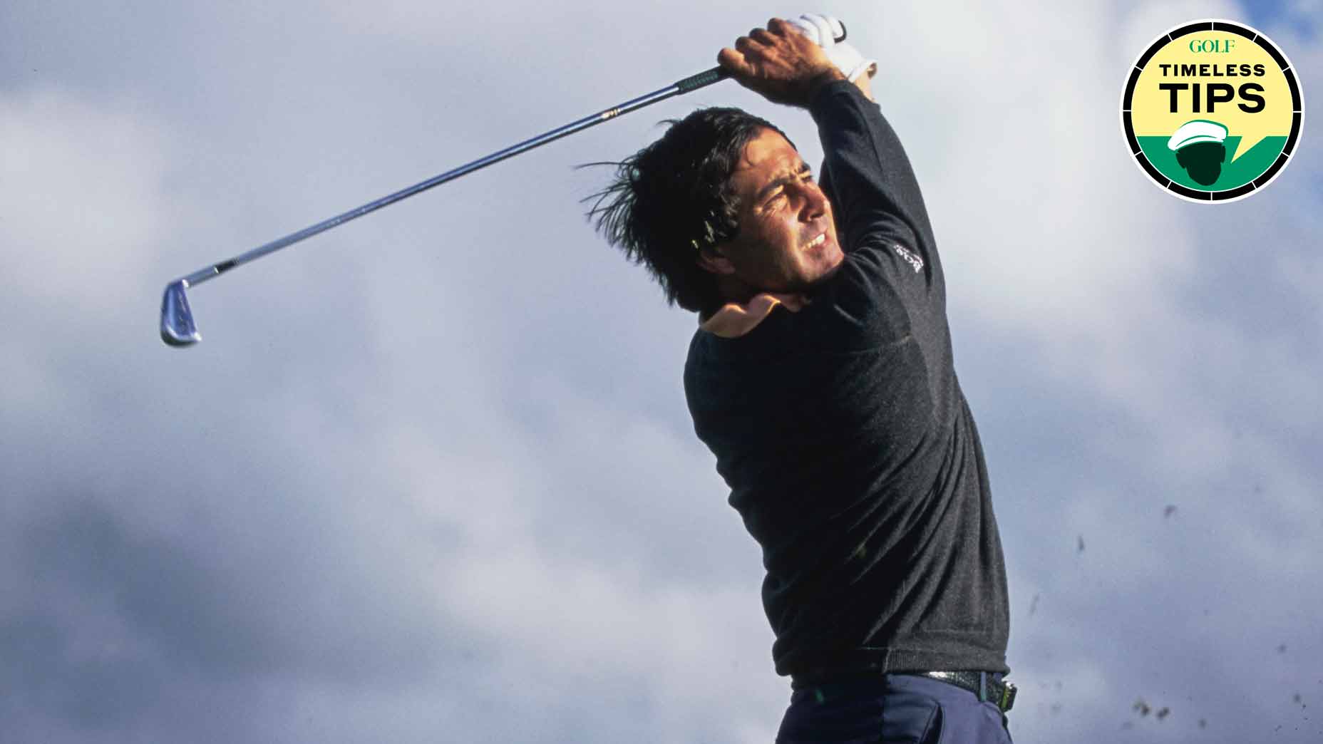 seve ballesteros swings during the open championship