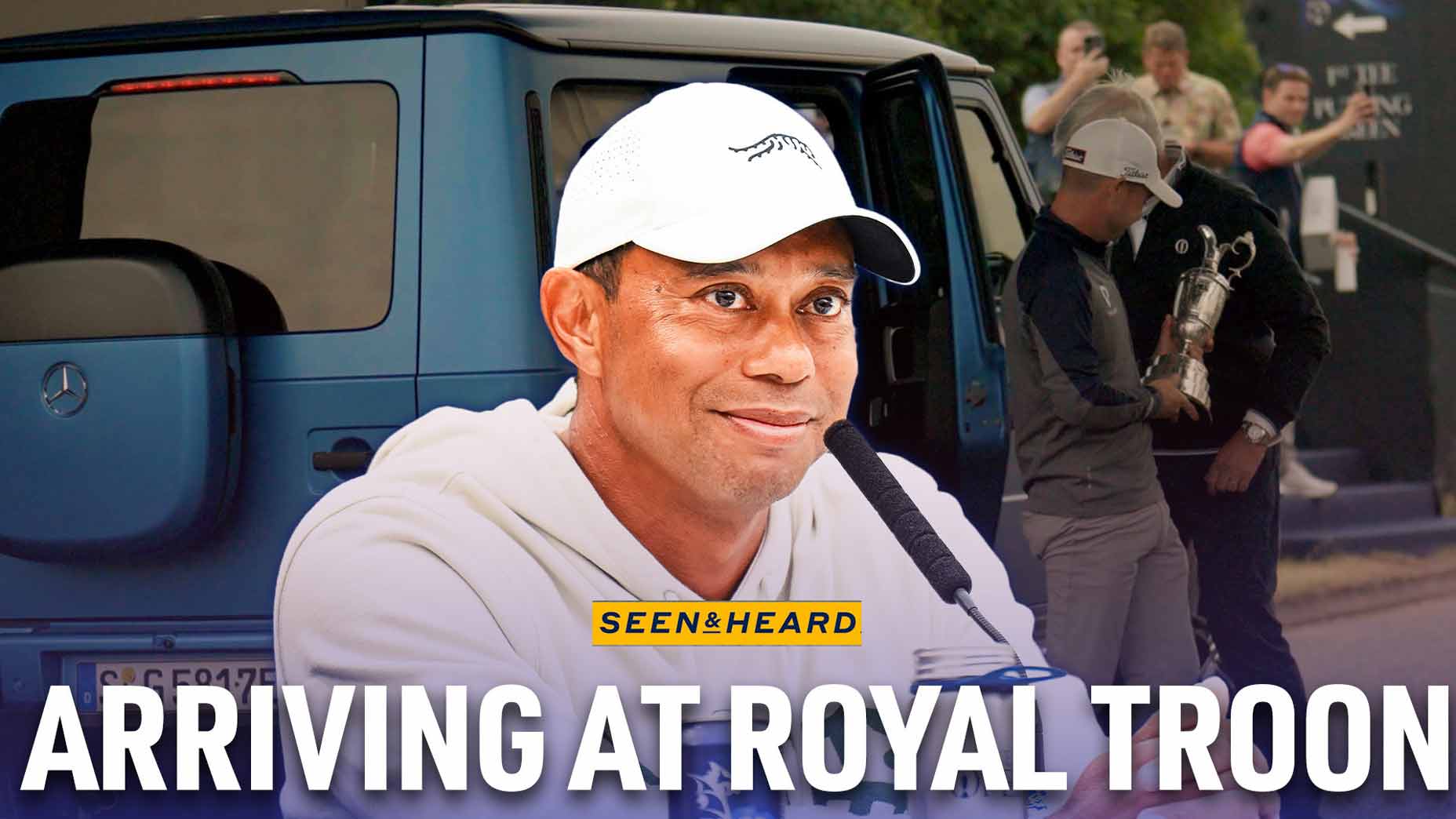 tiger looks at the camera during the championship's open press conference