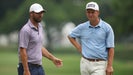 PGA Tour pros Wesley Bryan and Sam Stevens walk and talk at 2024 Charles Schwab Challenge