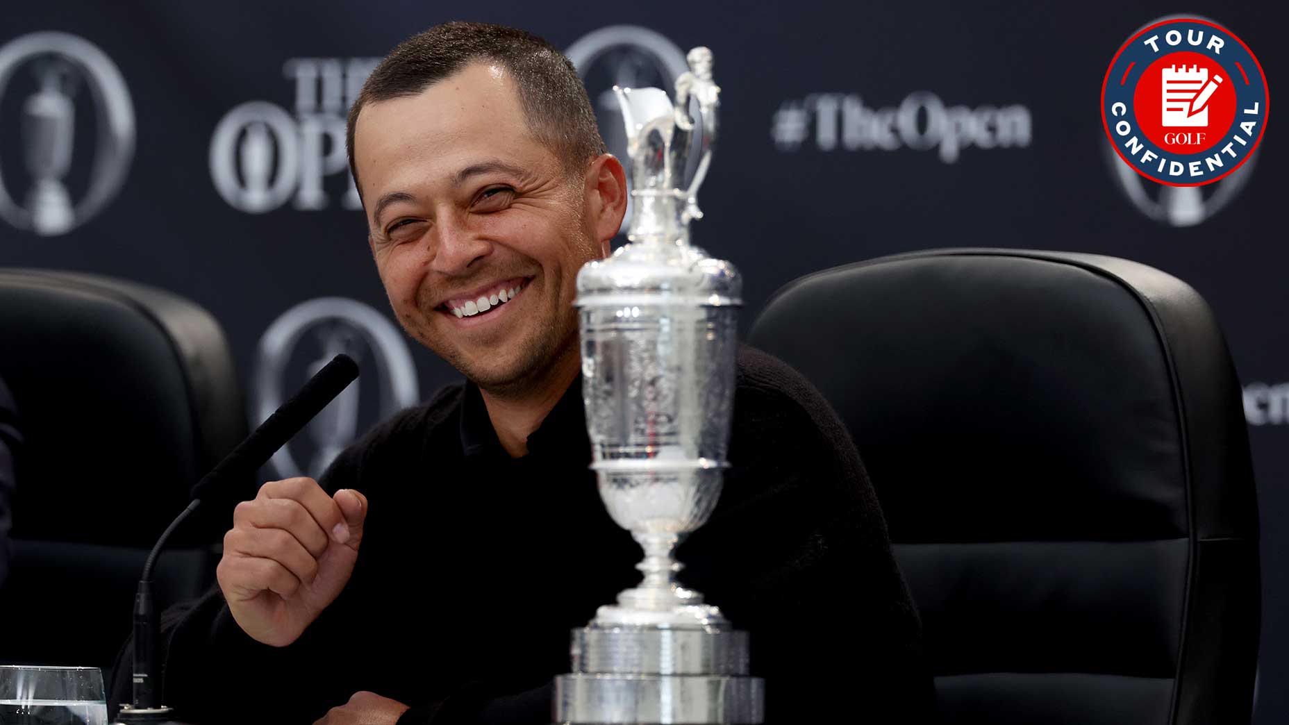 Xander Schauffele is all smiles after winning the Open Championship on Sunday at Royal Troon in Troon, Scotland.