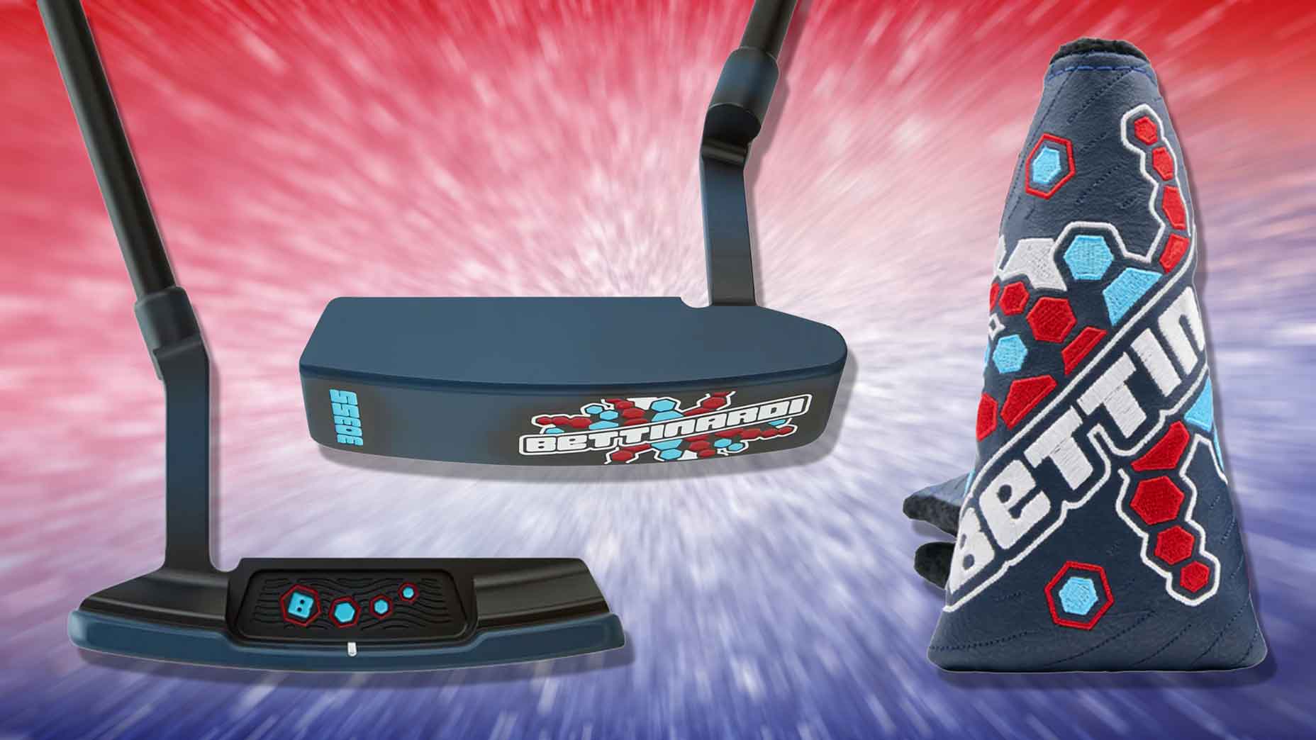 Bettinardi limited-edition Slushie putters on a red background