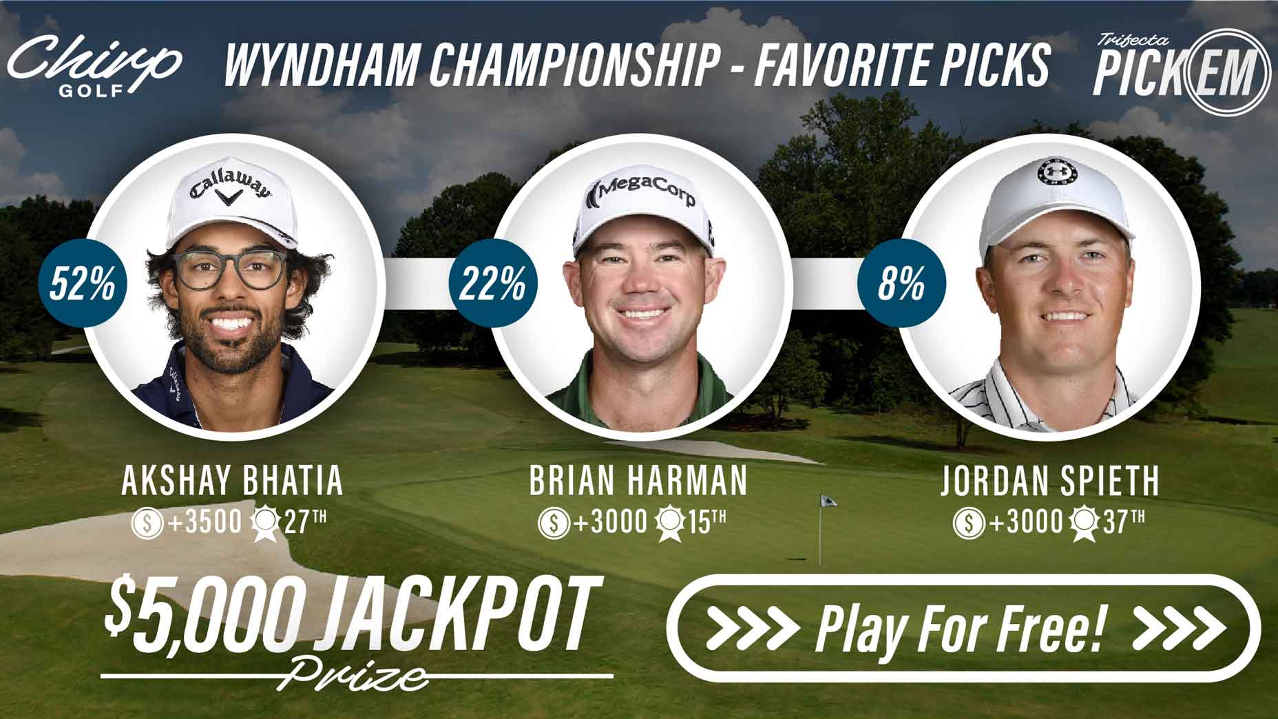 Top 3 Chirp Golf player picks for the Wyndham Championship.