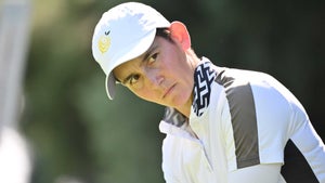 Dewi Weber looks down the fairway at the Portland Classic.