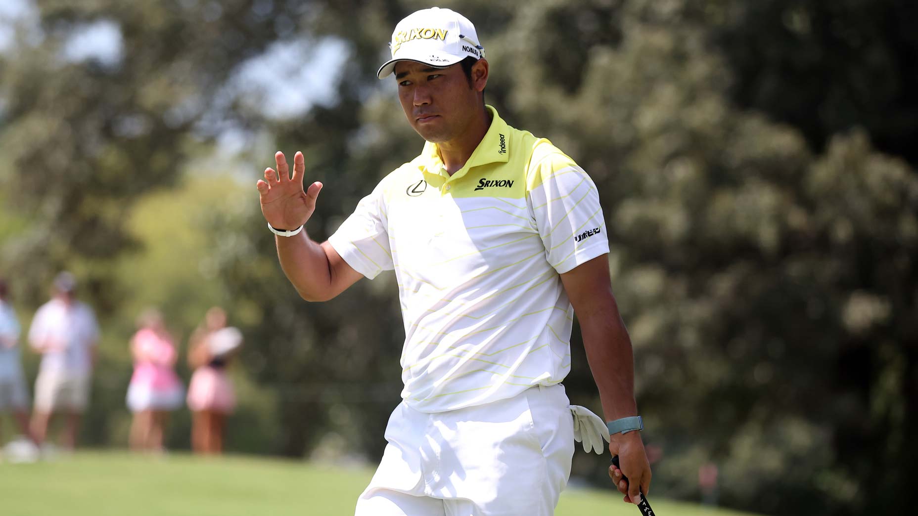 Hideki Matsuyama waves to the crowd in Memphis.