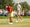 Jose Luis Ballester rolls a putt as Noah Kent looks on during Sunday's U.S. Amateur finals match.