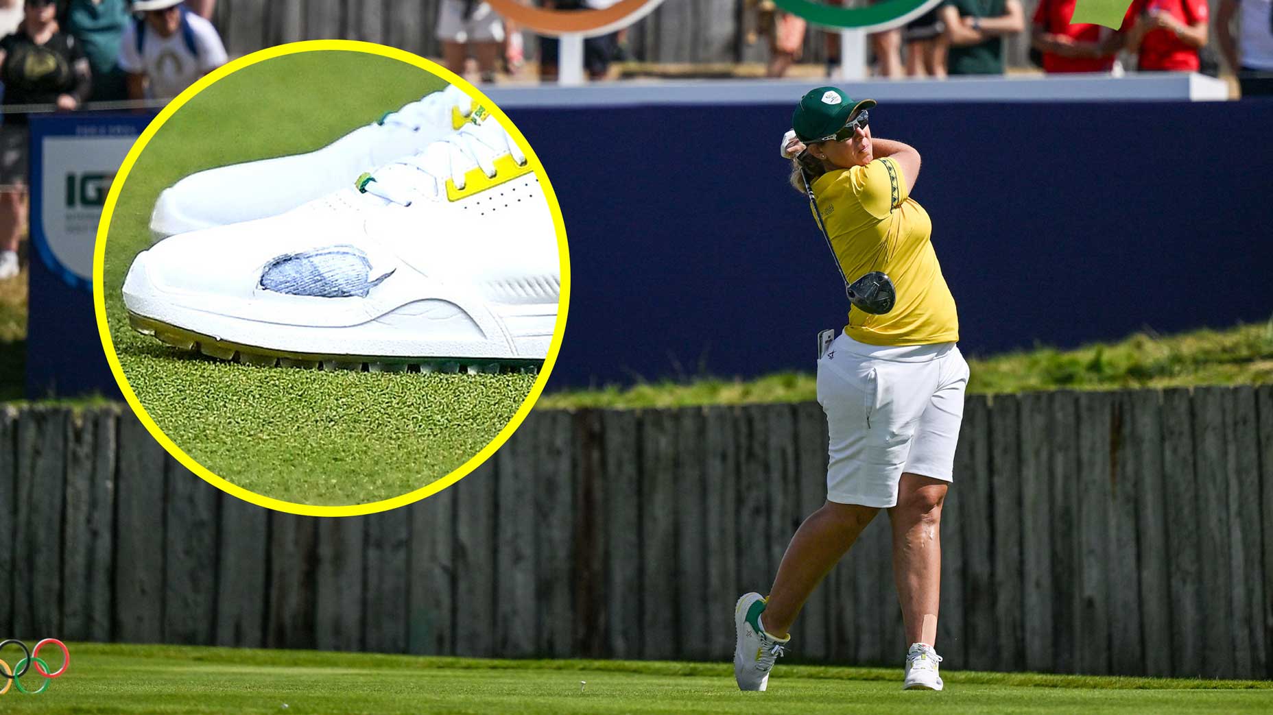 She’s contending for an Olympic golf medal — with a hole in her shoe?