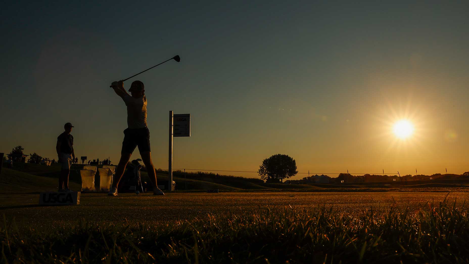 Gunnar Broin, pictured Tuesday at the U.S. Amateur, advanced to match play via a playoff on Wednesday morning.