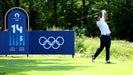 hideki matsuyama hits a tee shot during round 1 of the 2024 olympic golf competition