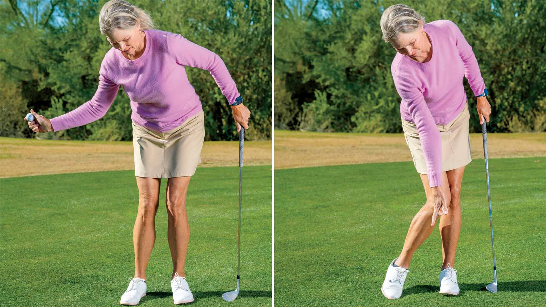 kellie stenzel demonstrates short-game move