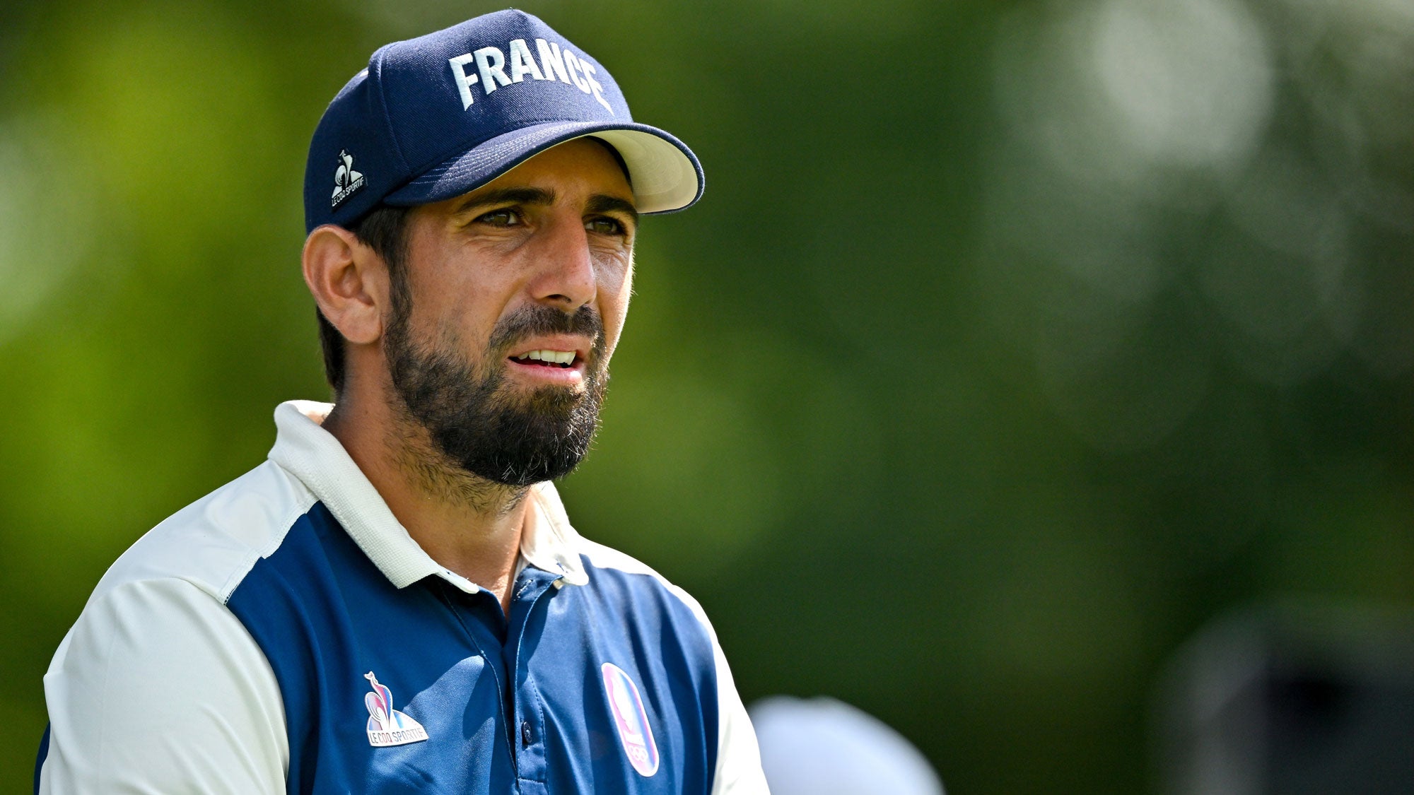 Matthieu Pavon of Team France during round 1 of the men's golf singles at Le Golf National during the 2024 Paris Summer Olympic Games in Paris, France.