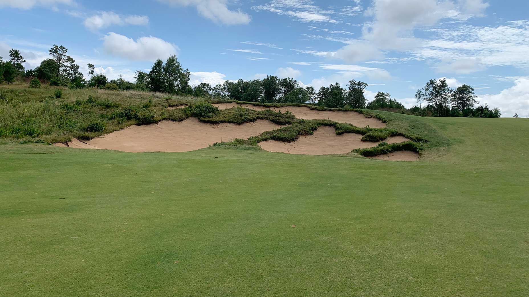 The bunkers on the par-4 3rd hole at Sedge Valley.