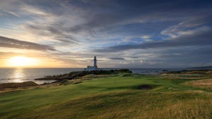 turnberry lighthouse in Ailsa scotland at sunset