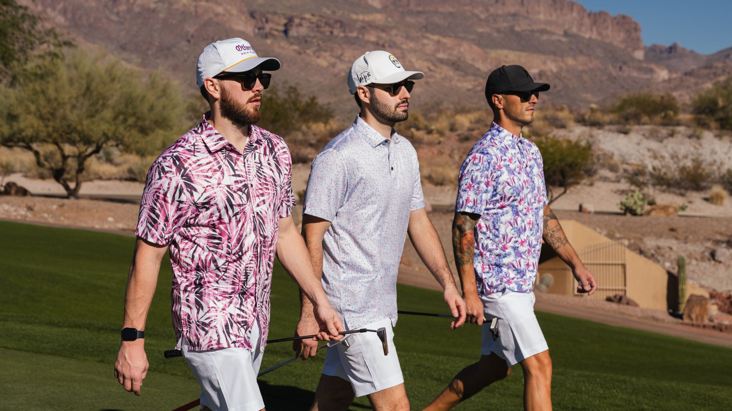 golfers in construct golf polos