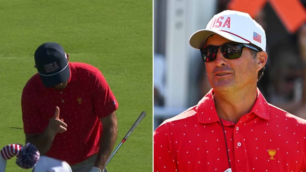 A split image of Max Homa and Kevin Kisner at the Presidents Cup.