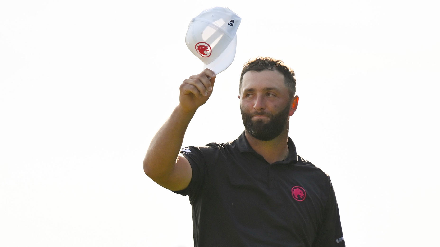 Jon Rahm reacts at the LIV Golf Individual Championship.