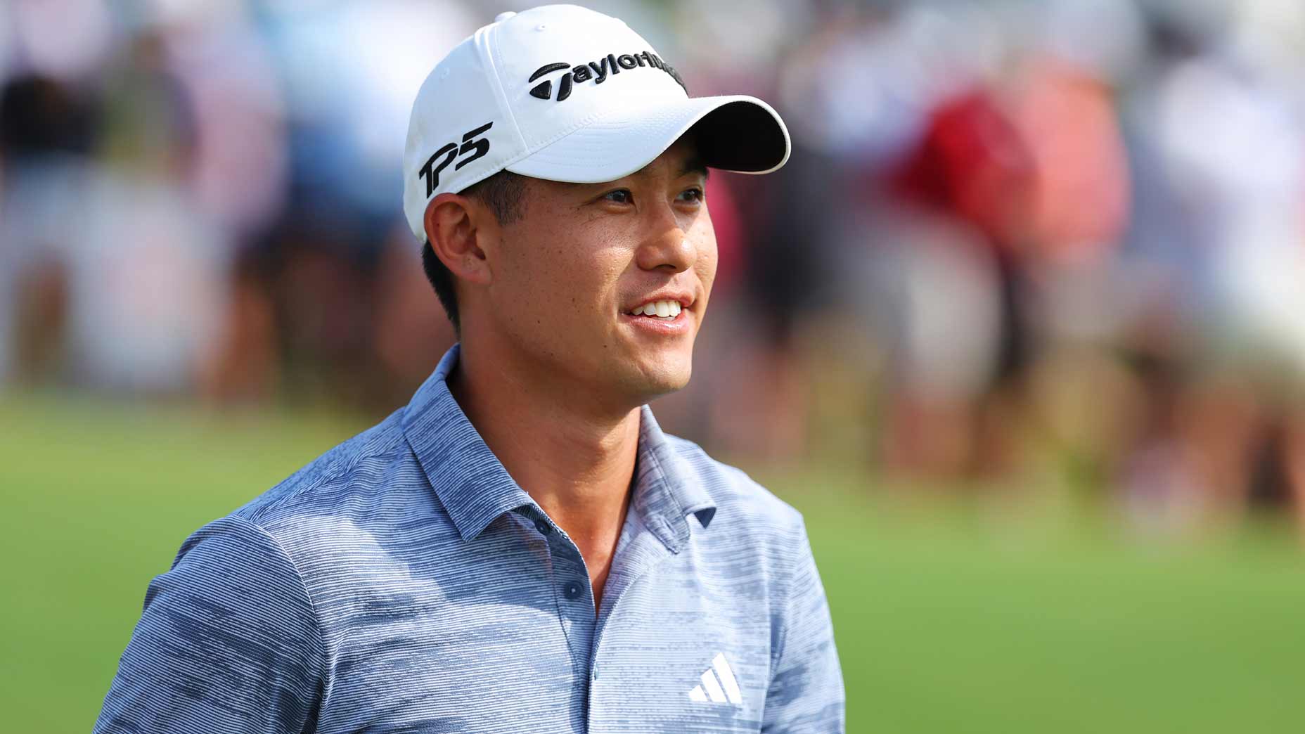 Professional golfer Collin Morikawa watches during the third round of the 2024 TOUR Championship at East Lake Golf Club.