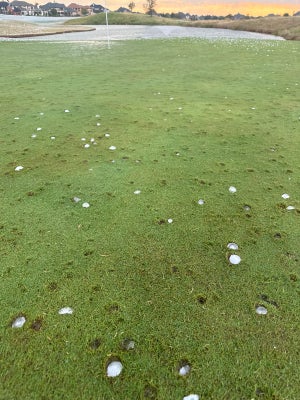 effects of hail storm at rock creek gold club