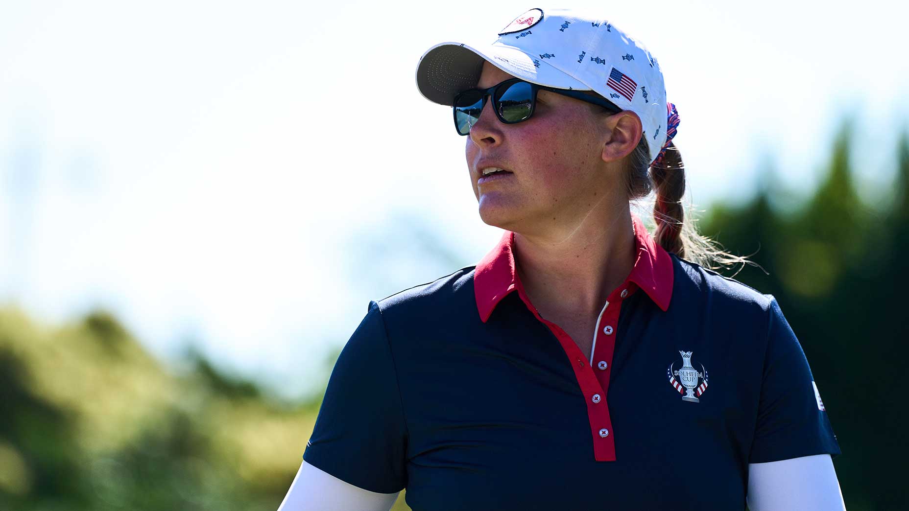 LPGA golfer Jennifer Kupcho looks on at the 2023 Solheim Cup.