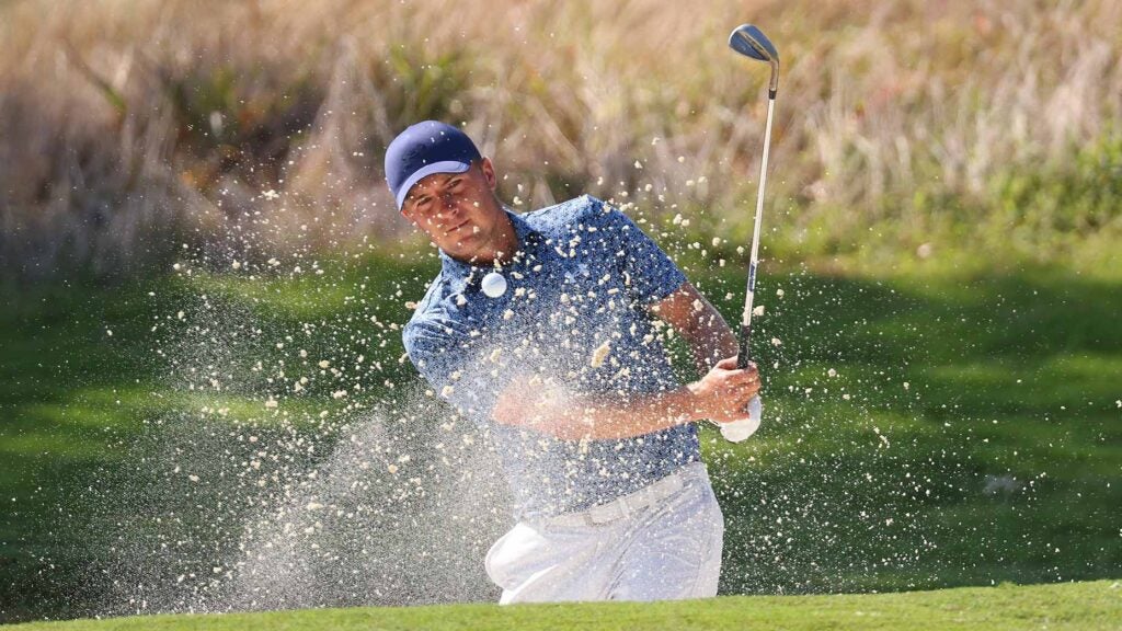 Pro golfer Jordan Spieth hits out of a bunker during the second round of the 2024 FedEx St. Jude Championship at TPC Southwind.