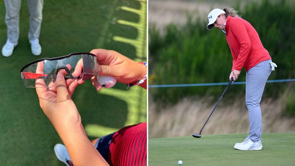 lauren coughlin's putting glasses / lauren coughlin rolls putt