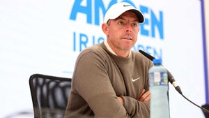 Rory McIlroy speaks to the media on Wednesday at the Irish Open.