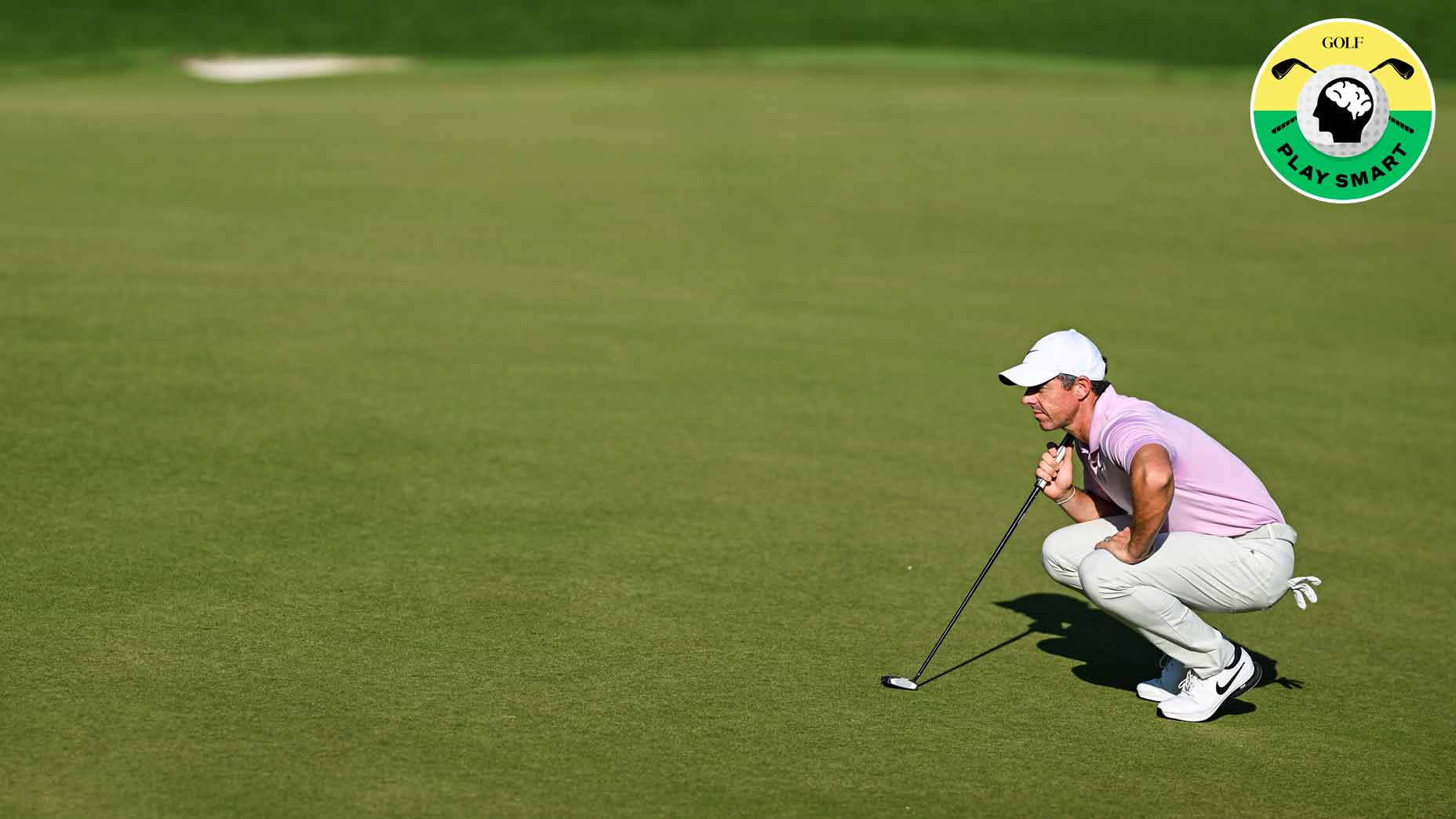 rory mcilroy reads a putt during the wells fargo championship