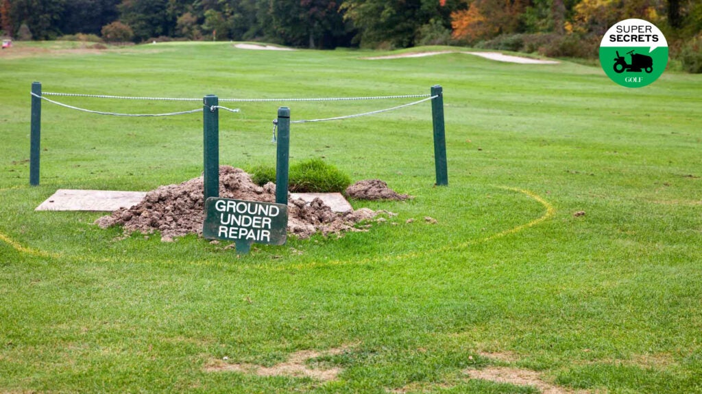 Ground under repair on a golf course.