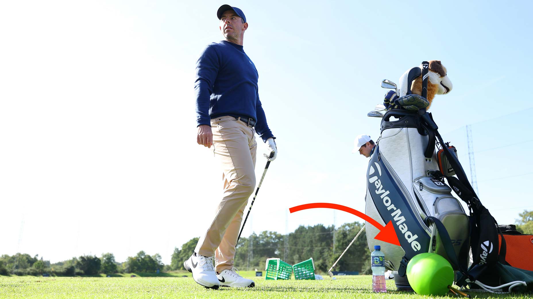 Rory McIlroy on the range