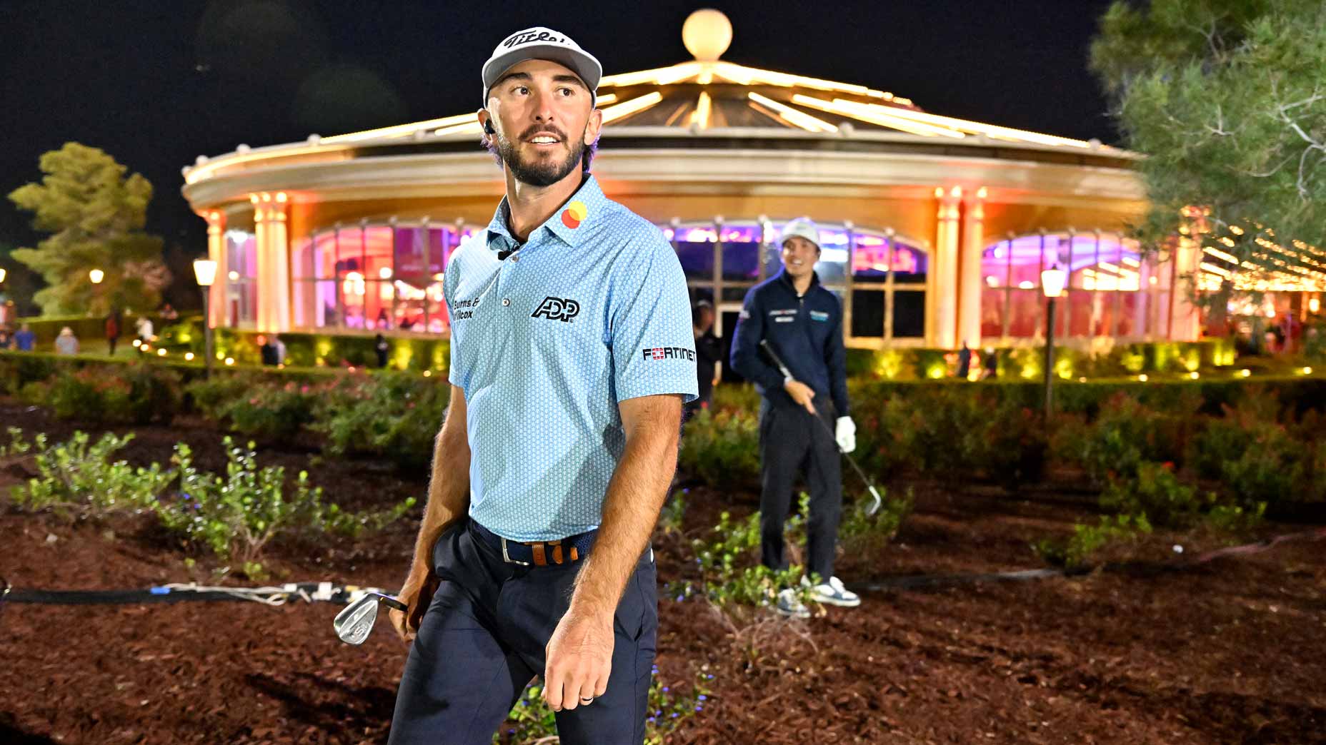 Max Homa plays in The Netflix Cup, a live Netflix Sports event, at Wynn Las Vegas Golf on November 14, 2023 in Las Vegas, Nevada.