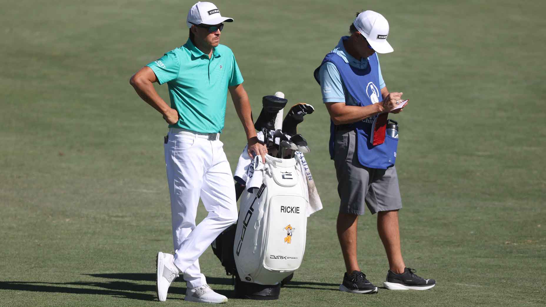 Rickie Fowler of the United States looks on during the third round of the Shriners Children's Open 2024 at TPC Summerlin on October 19, 2024 in Las Vegas, Nevada.