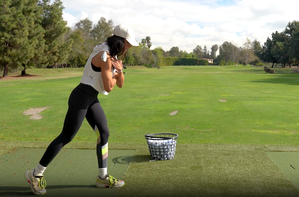 Veronica Felibert shares a coil golf stretch for warming up