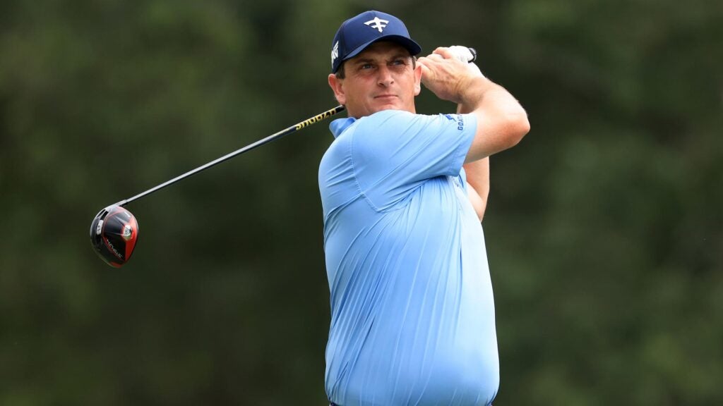 PGA Tour pro Henrik Norlander plays his shot from the fifth tee during the second round of the Sanderson Farms Championship 2024 at the Country Club of Jackson.