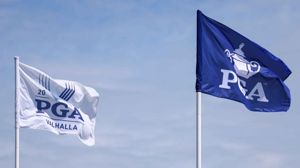 pga of america flags blowing the wind