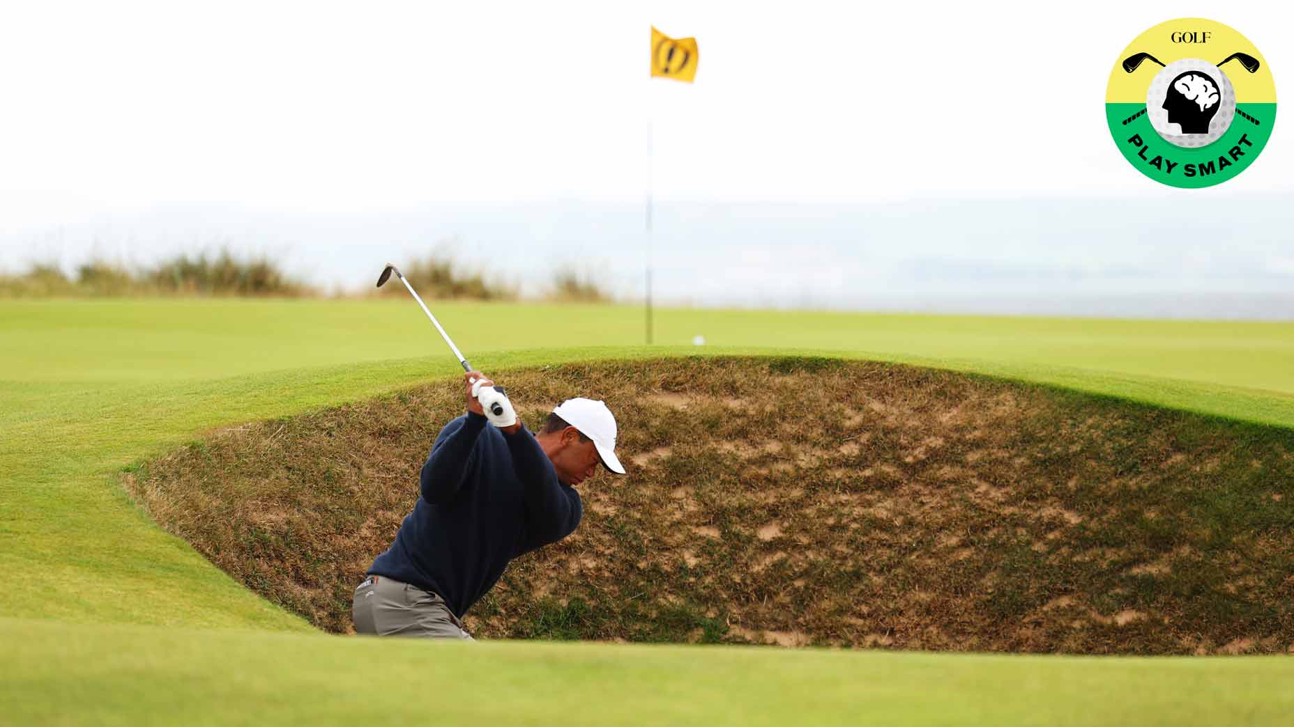 tiger woods hits a bunker shot during the 2024 open championship at royal troon