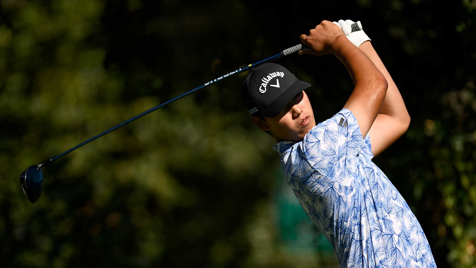 wenyi ding swings driver at the procore championship