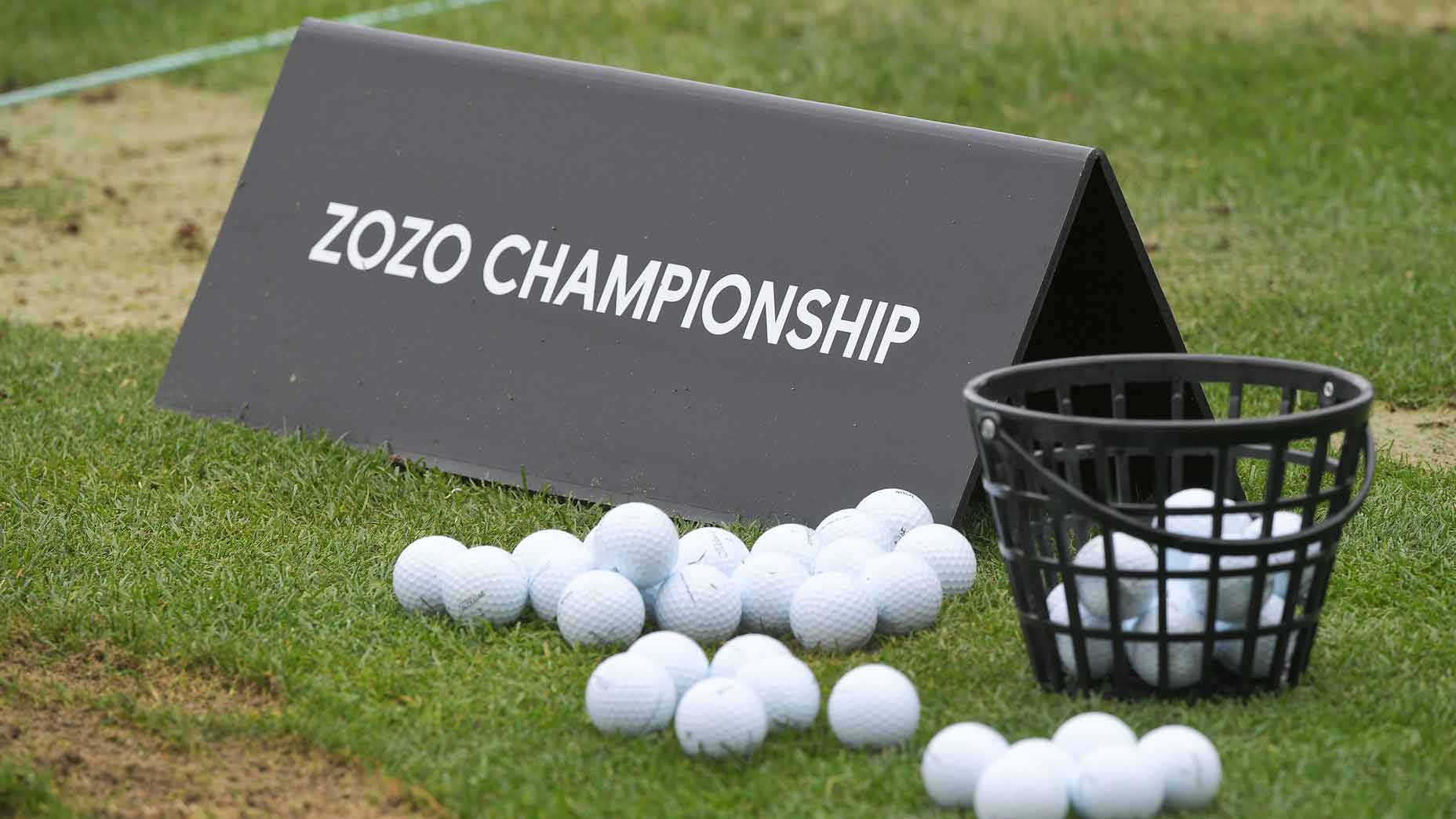 Zozo Championship sign on the driving range during the second round of the 2020 ZOZO CHAMPIONSHIP.