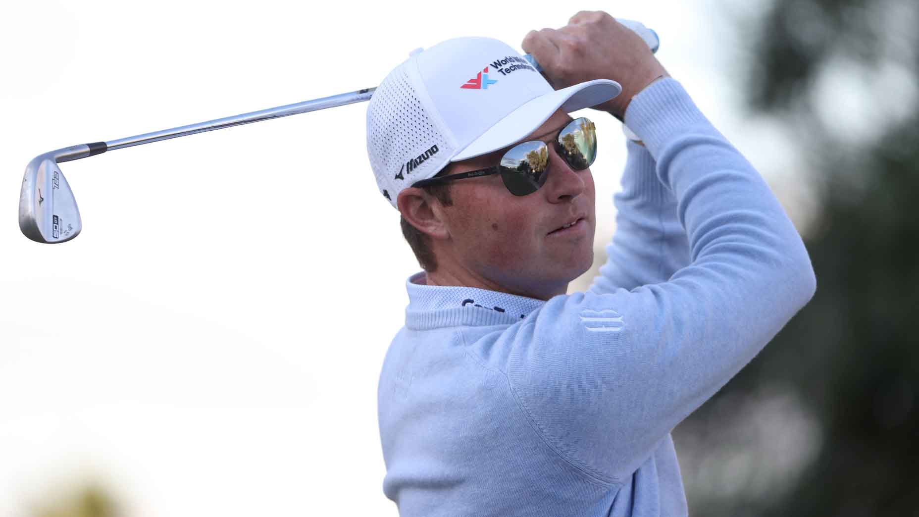 Ben Griffin of the United States plays his shot from the 14th tee during the second round of the Shriners Children's Open 2024 at TPC Summerlin on October 18, 2024 in Las Vegas, Nevada.