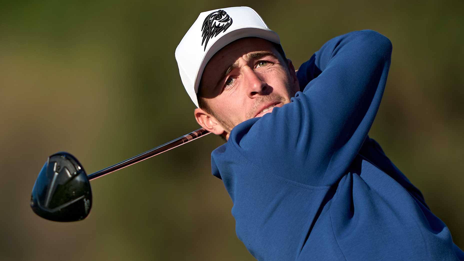 David Puig tees off at the Andalucia Masters.