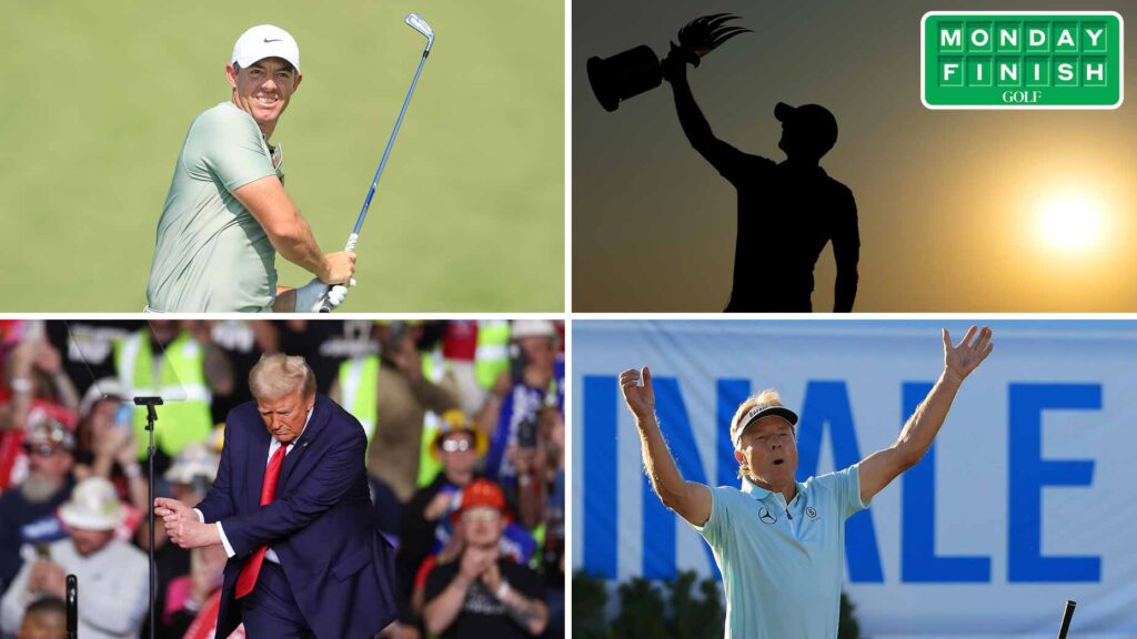 Rory McIlroy, Paul Waring, Bernhard Langer, President-Elect Trump.