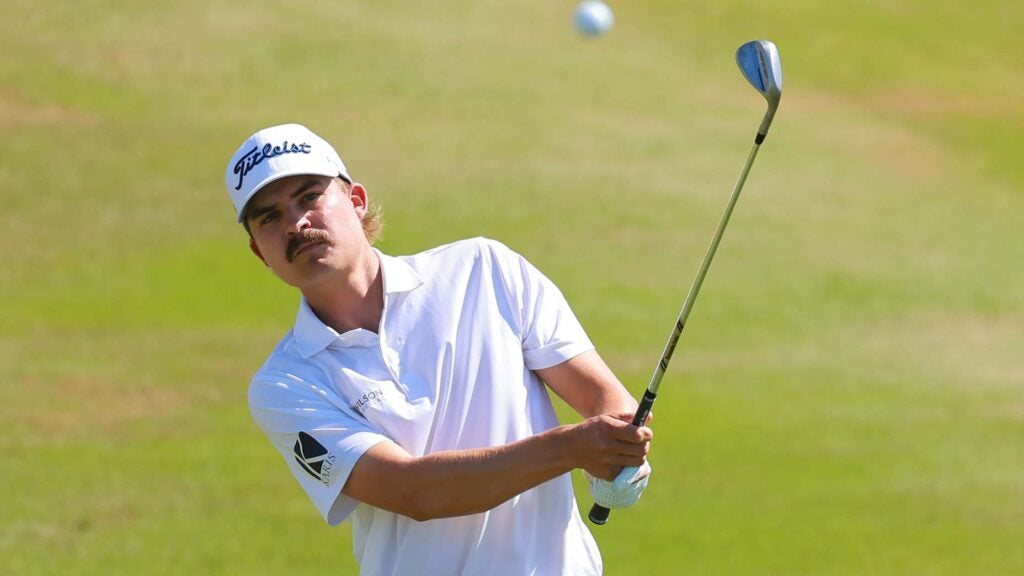 PGA Tour pro Carson Young plays a shot on the fourth hole during the final round of the World Wide Technology Championship 2024 at El Cardonal at Diamante.