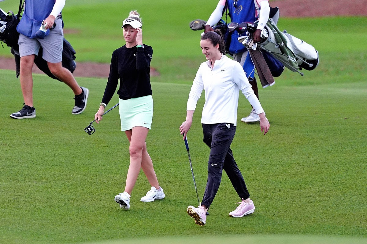 Nelly Korda and Caitlin Clark at the ANNIKA