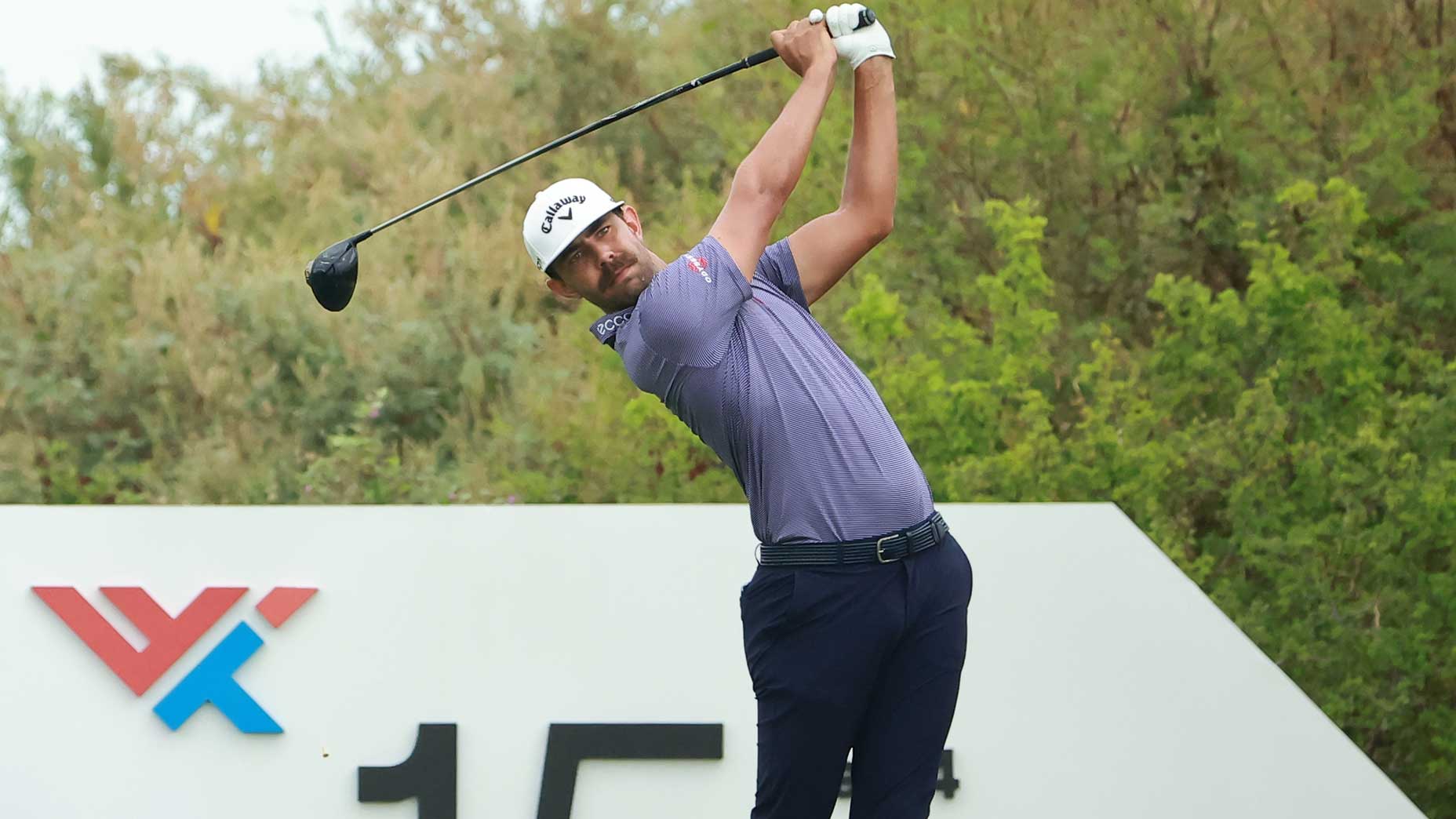 PGA Tour pro Erik van Rooyen hits a tee shot on the 15th hole during the final round of the World Wide Technology Championship at El Cardonal at Diamante on November 05, 2023 in Cabo San Lucas, Baja California Sur, Mexico.